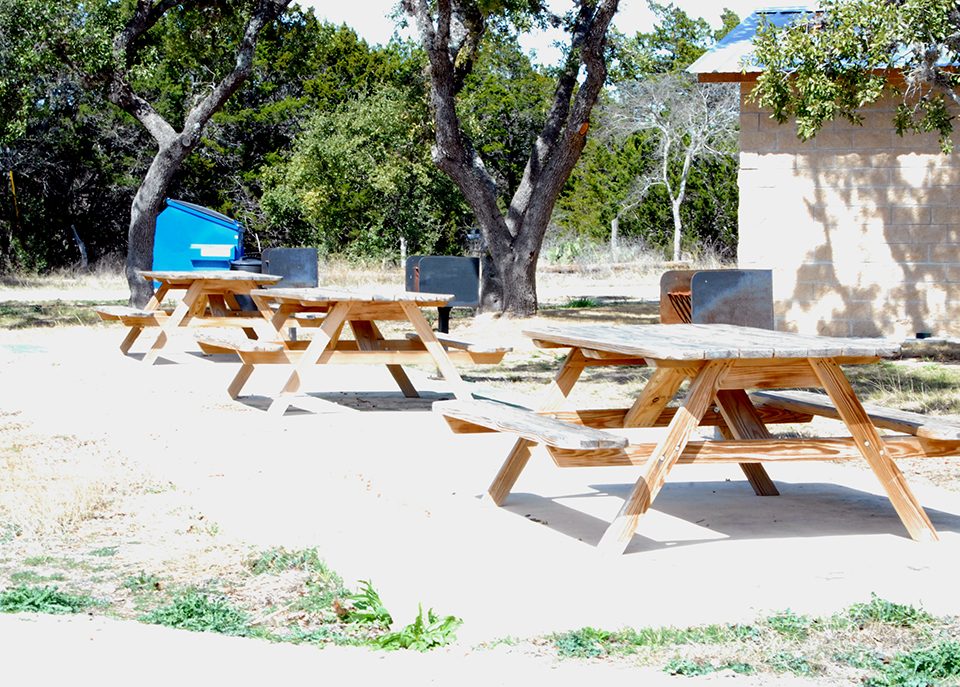 Our RV Park in the beautiful Texas Hill Country town of Pipe Creek, TX, just 45 minutes from San Antonio offers a spacious green area with picnic tables and BBQ grills.